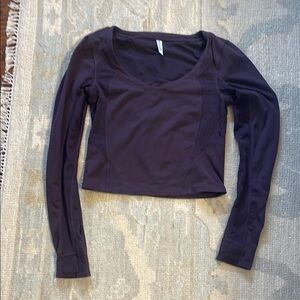 Athleta Purple Fitted Crop Long Sleeve Top